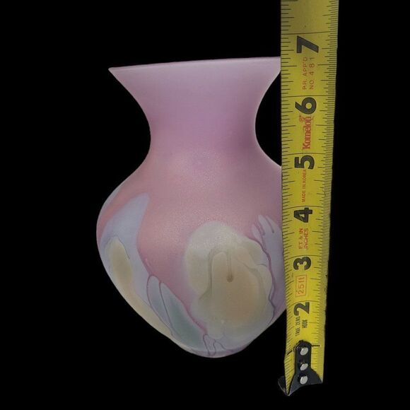 Vintage Nouveau Art Glass Hand Painted Vase by Rueven - Picture 10 of 10